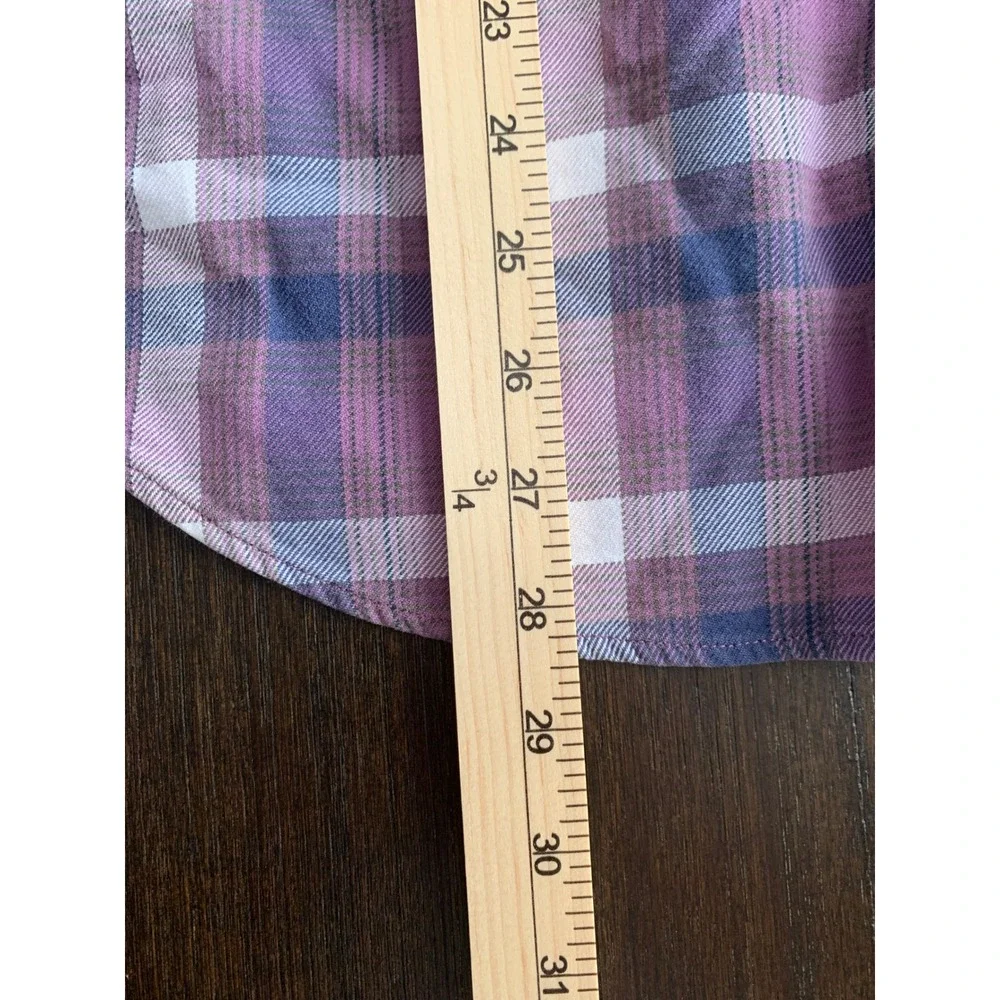 J. Crew Mens Purple Plaid Flannel Button Down Shirt Large Sporting Goods Cotton